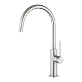 Aquaperla Standard Slim Stainless Steel Kitchen Mixer With 360° Swivel Spout - Brushed Nickel