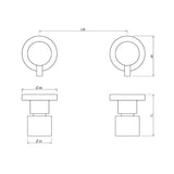 Aquaperla Round Wall Top Assembly Tap Pair - Brushed Copper (BUCP0007.ST)