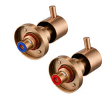 Aquaperla Round Wall Top Assembly Tap Pair - Brushed Copper (BUCP0007.ST)