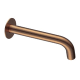 Aquaperla Lucid Pin 180mm Round Bathtub/Basin Wall Spout(60mm Flat Back Plate) - Brushed Copper
