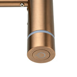 Aquaperla Round Vertical Electric Heated Towel Rack Single Bar (with Timer) - Brushed Copper
