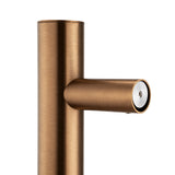 Aquaperla Round Vertical Electric Heated Towel Rack Single Bar (with Timer) - Brushed Copper