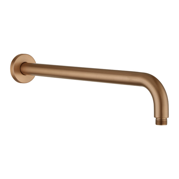 Aquaperla 400mm Wall Shower Arm - Brushed Copper