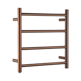 Aquaperla Round Electric Heated Towel Rack 4 Bars - Light Brushed Copper