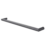 Aquaperla Round Horizontal Grey Electric Heated Towel Rack Single Bar - Brushed Gun Metal