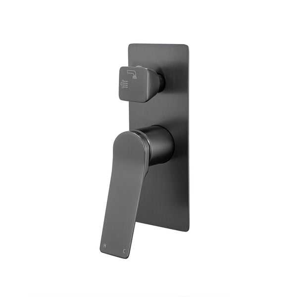 Aquaperla Rushy Wall Mixer With Diverter - Gunmetal (BUGM0155-2.ST)