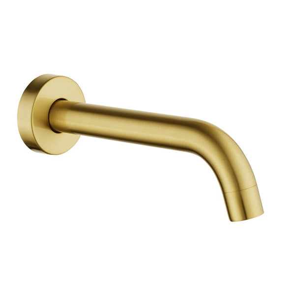 Aquaperla Lucid Pin Round Bathtub/Basin Wall Spout (180mm) - Brushed Brass