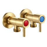 Aquaperla Round Water Stop Valves (One Pair) - Brushed Brass