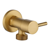 Aquaperla Bathroom Round 1/4 Turn Washing Machine Stop Tap (One Piece) - Brushed Brass
