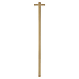 Aquaperla Round Vertical Electric Heated Towel Rack Single Bar (with Timer) - Brushed Brass