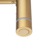Aquaperla Round Vertical Electric Heated Towel Rack Single Bar (with Timer) - Brushed Brass