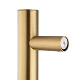 Aquaperla Round Vertical Electric Heated Towel Rack Single Bar (with Timer) - Brushed Brass