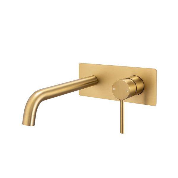 Aquaperla Lucid Pin Spout Mixer - Brushed Brass