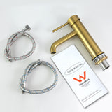 Aquaperla Lucid Pin Basin Mixer - Brushed Brass