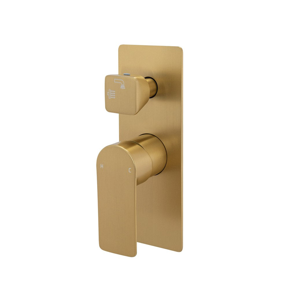 Aquaperla Vog Wall Mixer With Diverter - Brushed Brass