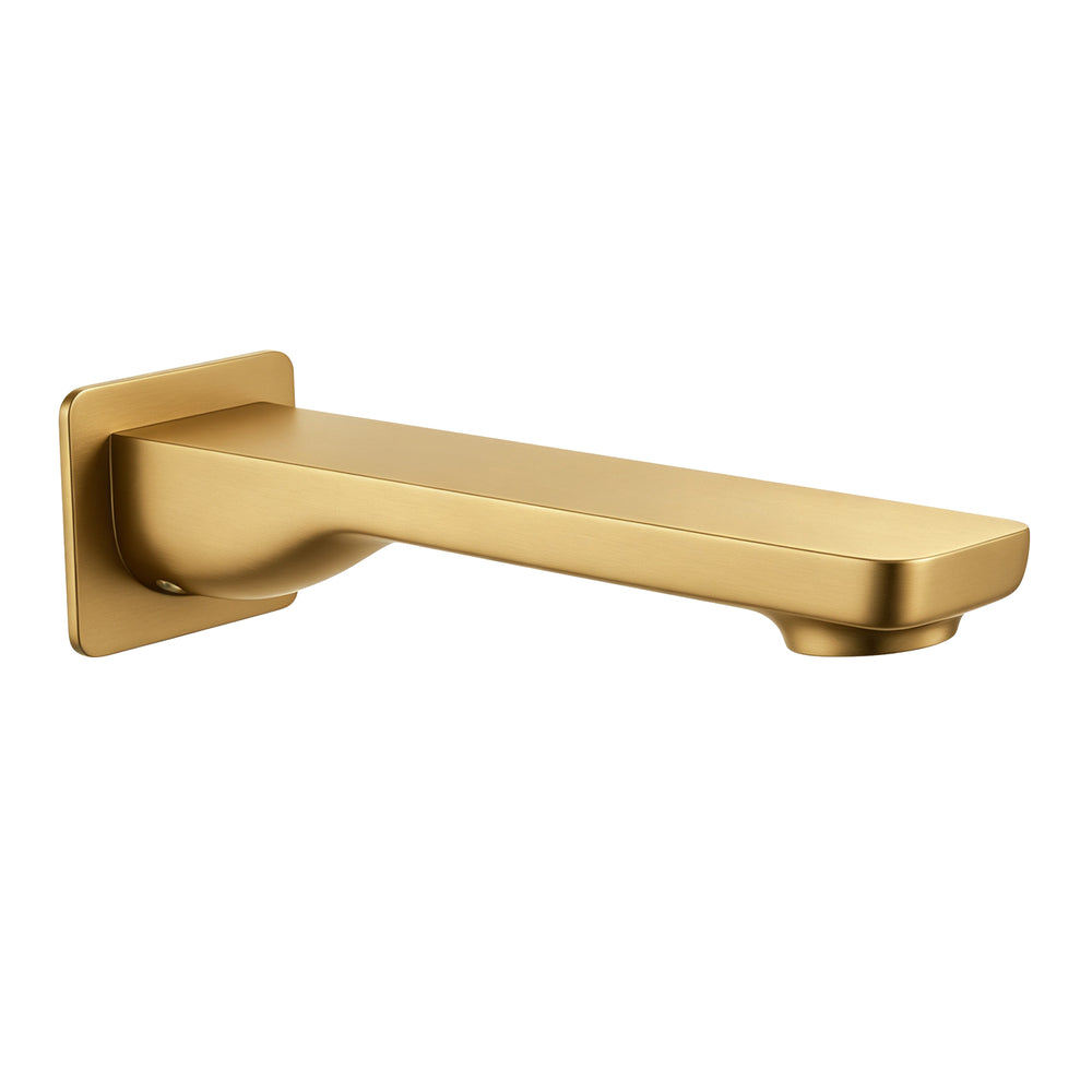 Aquaperla Ivano 180mm Bathtub/Basin Wall Spout(With Back Plate) - Brushed Brass