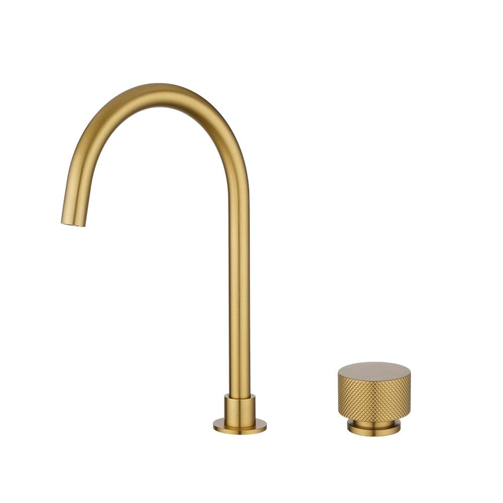 Aquaperla Moon Swivel Basin Mixer - Brushed Brass