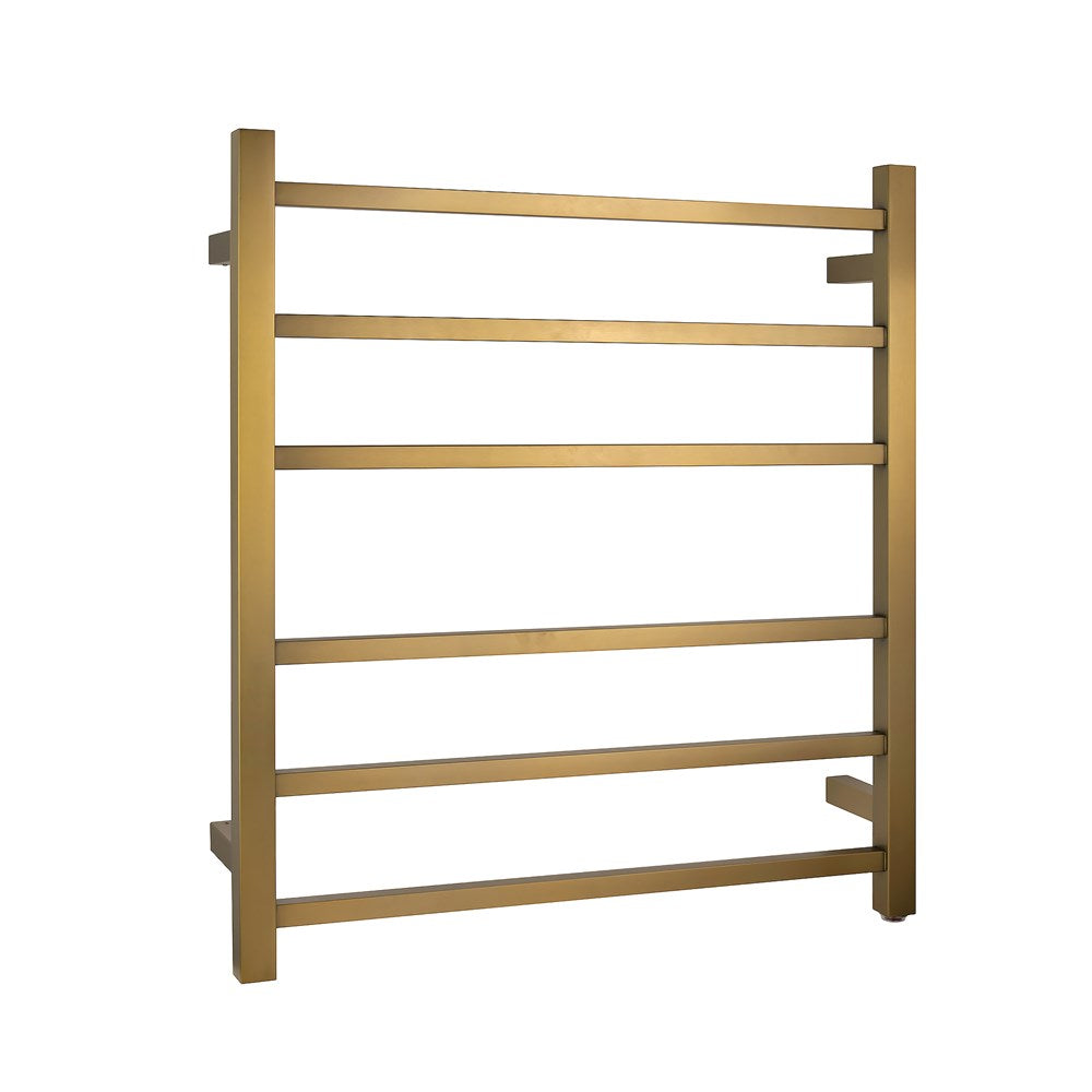 Aquaperla Heated Towel Rack 6 Bars - Brushed Brass