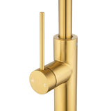 Aquaperla Standard Slim Stainless Steel Kitchen Mixer With 360° Swivel Spout - Brushed Brass