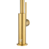 Aquaperla Standard Slim Stainless Steel Kitchen Mixer With 360° Swivel Spout - Brushed Brass