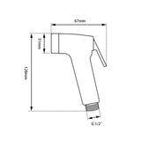 Aquaperla Round ABS Toilet Bidet Spray Kit With Stainless Steel Hose - Chrome