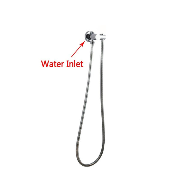 Aquaperla Round Handheld Shower Elbow Without Handheld Shower(Stainless Steel Hose) - Chrome