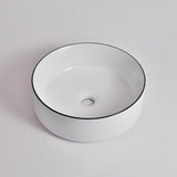 Aquaperla 360x360x125mm Above Counter Basin - Gloss White With Black Rim