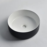 Aquaperla 360x360x125mm Above Counter Basin - Matte Black Exterior & Matte White Interior