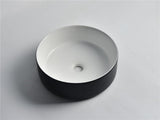 Aquaperla 360x360x125mm Above Counter Basin - Matte Black Exterior & Matte White Interior