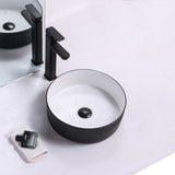 Aquaperla 365x365x120mm Above Counter Basin - Black Textured Exterior & Matte White Interior - CLA-P-ARROW-36-TMB