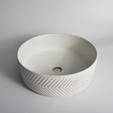 Aquaperla 365x365x120mm Above Counter Basin - Textured Exterior& Matte White Interior