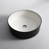 Aquaperla 365x365x120mm Above Counter Basin - Black Textured Exterior & Matte White Interior - CLA-P-DIAMOND-36-TMB