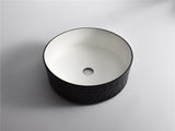 Aquaperla 365x365x120mm Above Counter Basin - Black Textured Exterior & Matte White Interior - CLA-P-DIAMOND-36-TMB