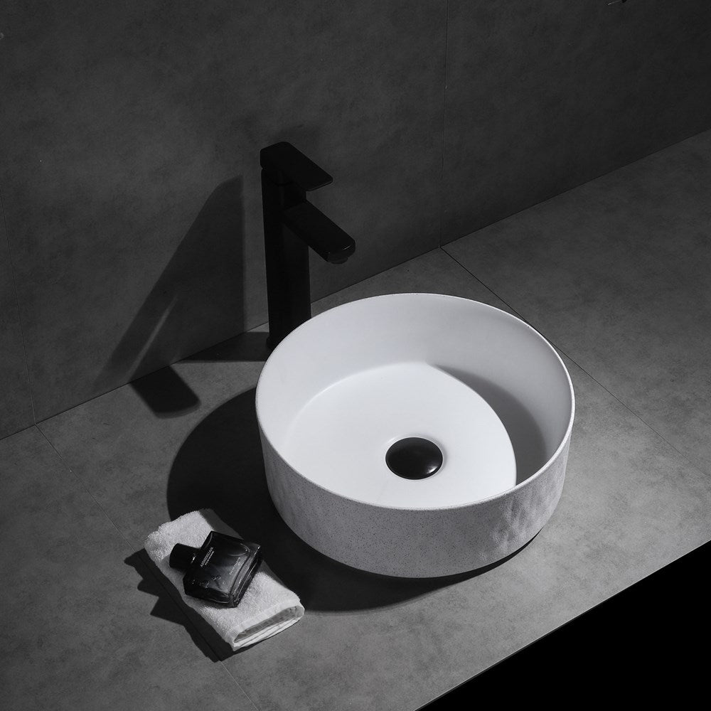Aquaperla 365x365x120mm Above Counter Basin - Textured Exterior & Matte White Interior