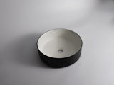 Aquaperla 360x360x125mm Above Counter Basin - Black Textured Exterior & Matte White Interior