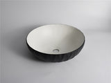 Aquaperla 395x395x120mm Above Counter Basin - Black Textured Exterior & Matte White Interior - CLA-P-RUBY-40-TMB