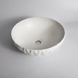 Aquaperla 395x395x120mm Above Counter Basin - Textured Exterior & Matte White Interior - CLA-P-RUBY-40-TMW