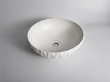 Aquaperla 395x395x120mm Above Counter Basin - Textured Exterior & Matte White Interior - CLA-P-RUBY-40-TMW