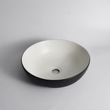 Aquaperla 395x395x120mm Above Counter Basin - Black Textured Exterior & Matte White Interior - CLA-P-WAVY-40-TMB
