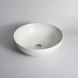 Aquaperla 395x395x120mm Above Counter Basin - Textured Exterior & Matte White Interior - CLA-P-WAVY-40-TMW