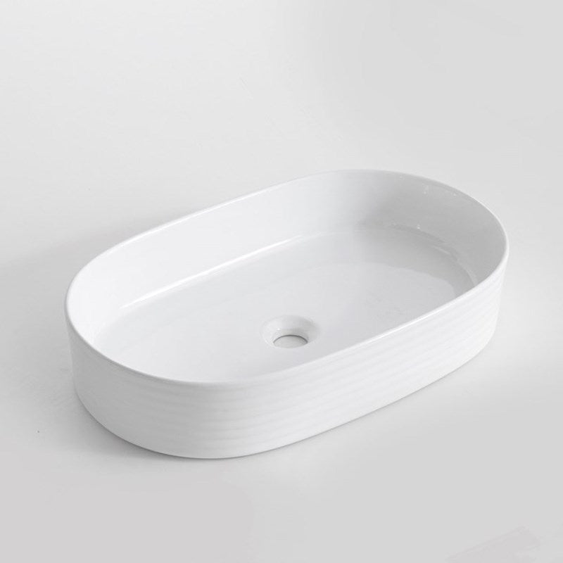 Aquaperla 605x380x125mm Above Counter Basin - Gloss White