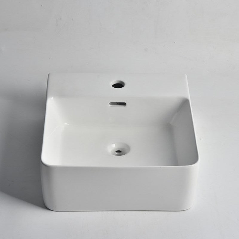 Aquaperla 420x400x155mm Wall Hung Basin - Gloss White