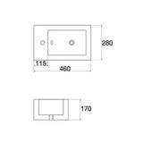 Aquaperla 460x280x170mm Wall Hung Basin - Gloss White - CLA-WH-46-R