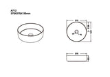 Aquaperla 375x375x135mm Above Counter Basin - Color Plus Matte Pink Basin