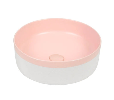 Aquaperla 375x375x135mm Above Counter Basin - Color Plus Matte Pink Basin