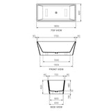 Parisi Blade 1800 Stonetec Freestanding Bath
