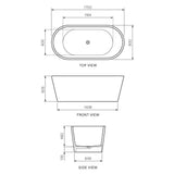 Parisi Ellisse 1700 Stonetec Freestanding Bath