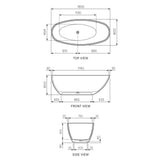 Parisi Isola 1800 Stonetec Freestanding Bath Gloss White