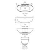 Parisi Loop 1700 Stonetec Freestanding Bath with Integrated Tap Set