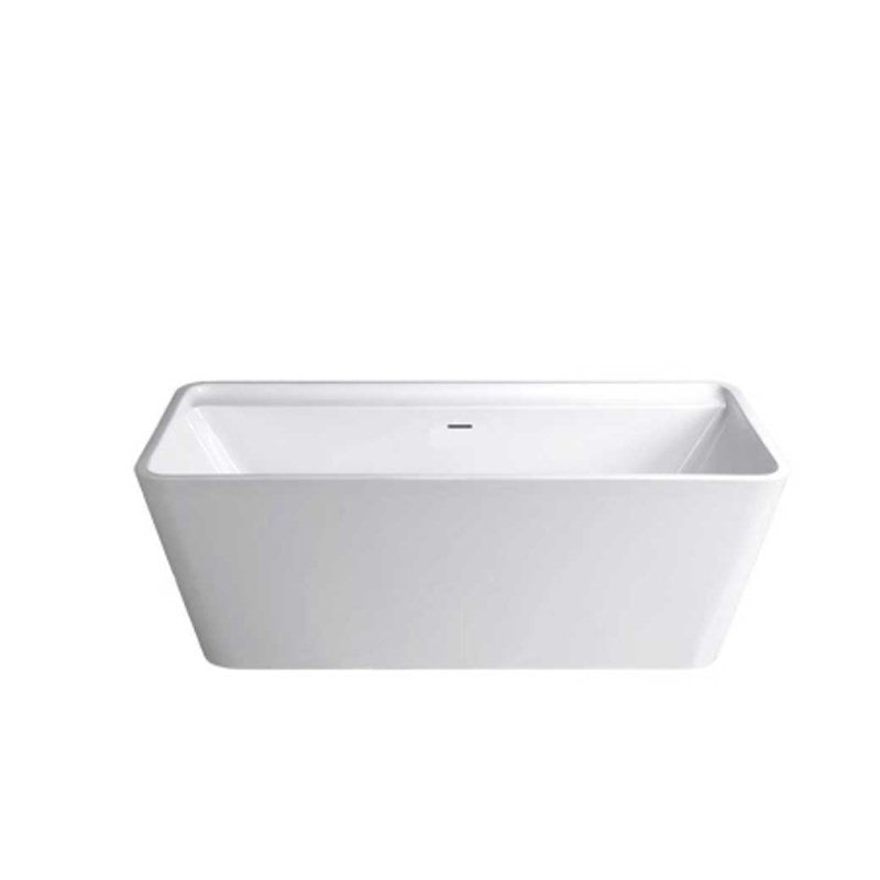 Aquaperla 1700*800*580mm Acrylic Freestanding Back To Wall Bathtub - Gloss White